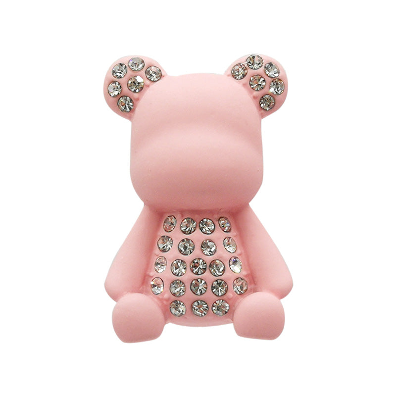 Bear Pink Stras Silver