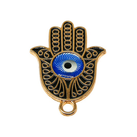 Hamsa Eye Black Metallic