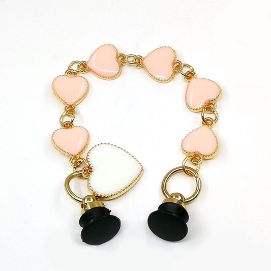 Bracelet With Hearts Rose Metallic