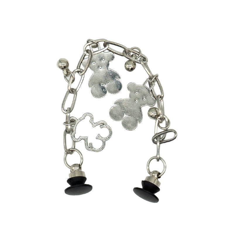 Bracelet With Bears Silver Metallic